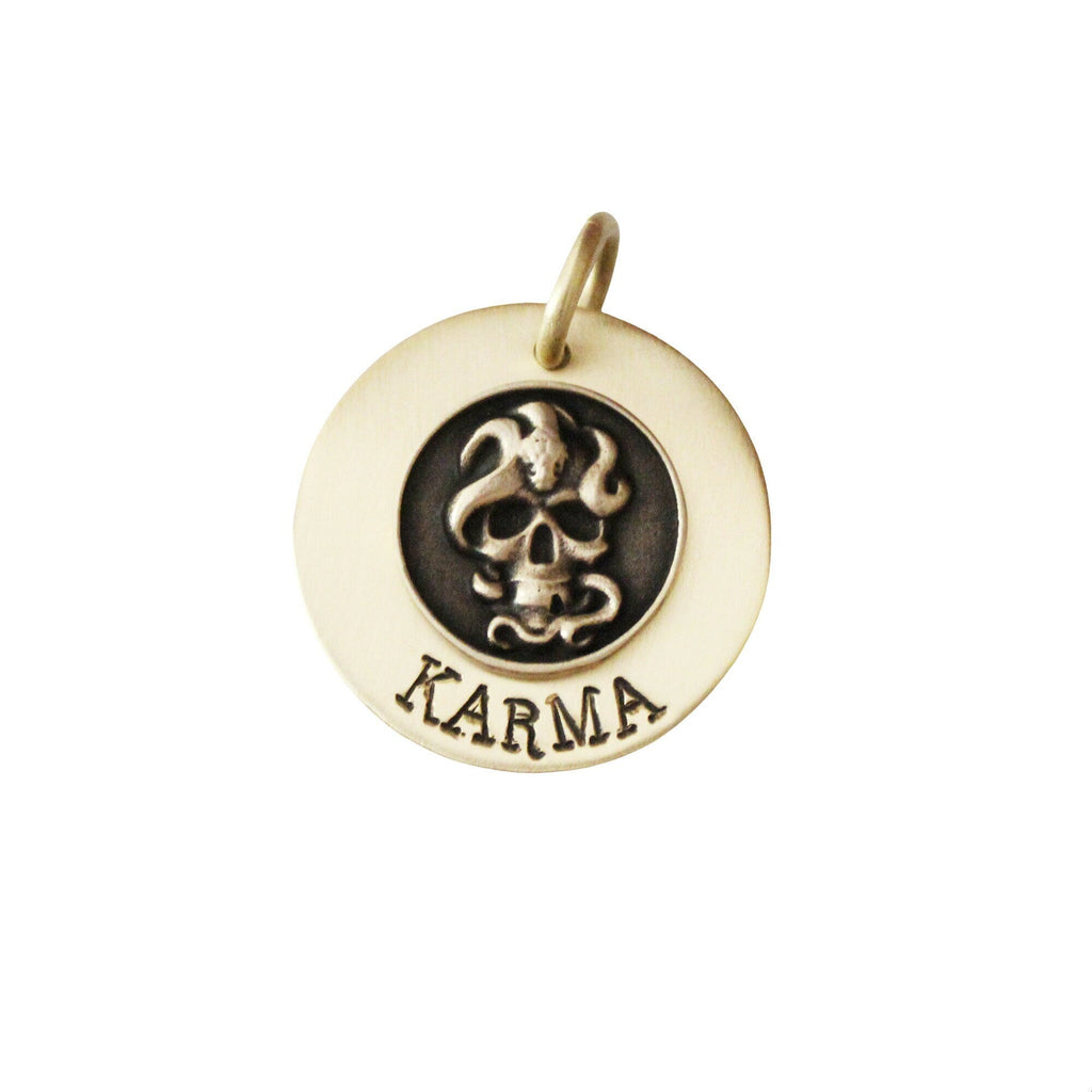 The Viperskull Token | Artisan Snake Skull Pet ID & Custom Engraved Dog Tag, front view