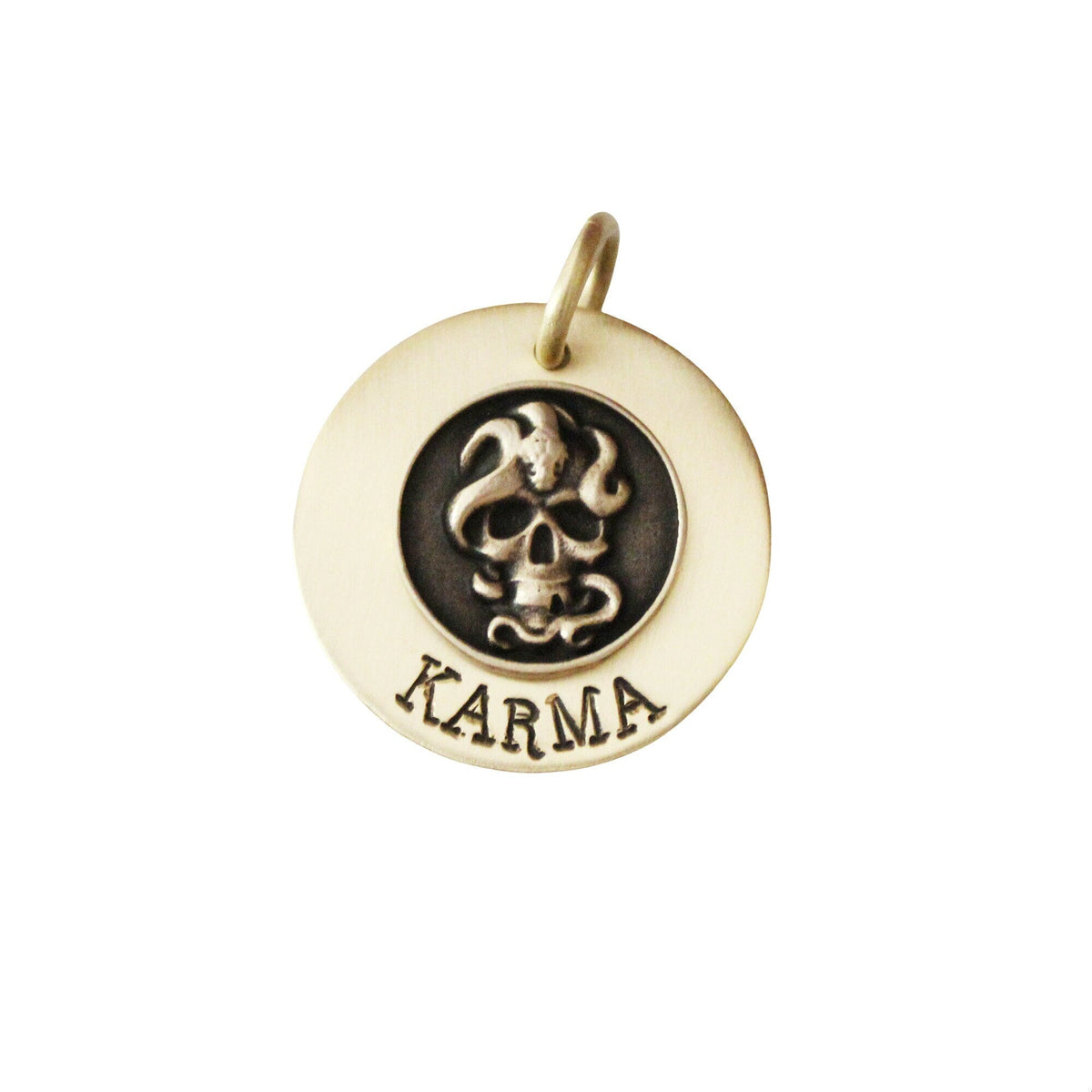 The Viperskull Token | Artisan Snake Skull Pet ID & Custom Engraved Dog Tag, front view