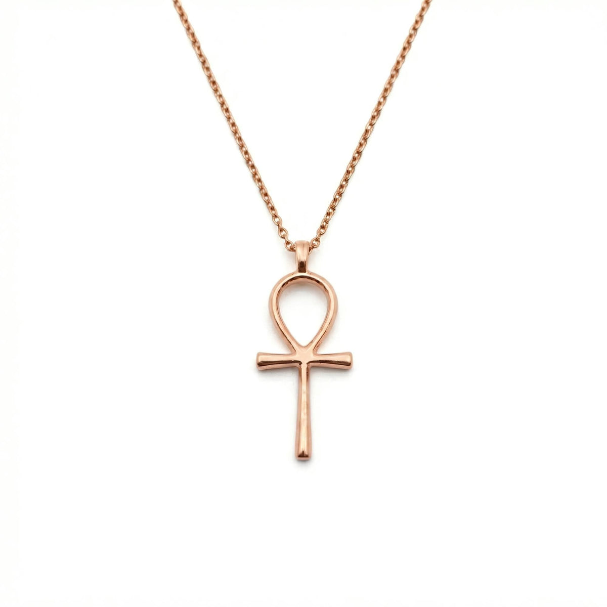 Gold Plated Ankh Necklace | Ancient Egyptian Key of Life, in Rose Gold Plated finish