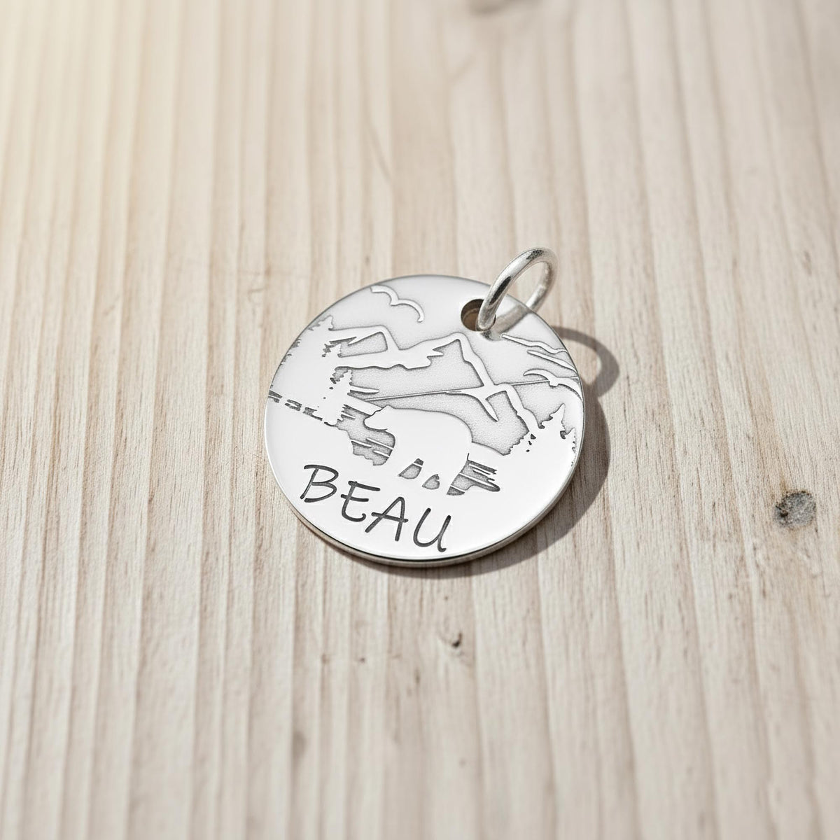 Adventure Bear Dog Tag, additional detail view