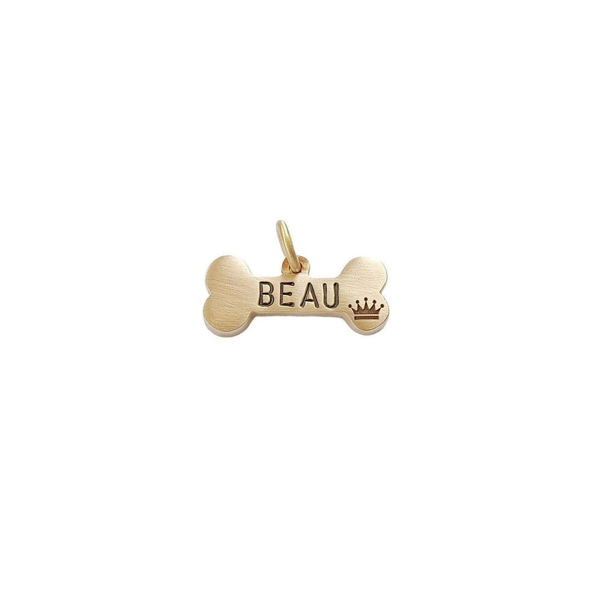 The Symbolic Bone Token | Heavy-Gauge Custom Motif Brass Pet ID Tag, with Royal Crown motif