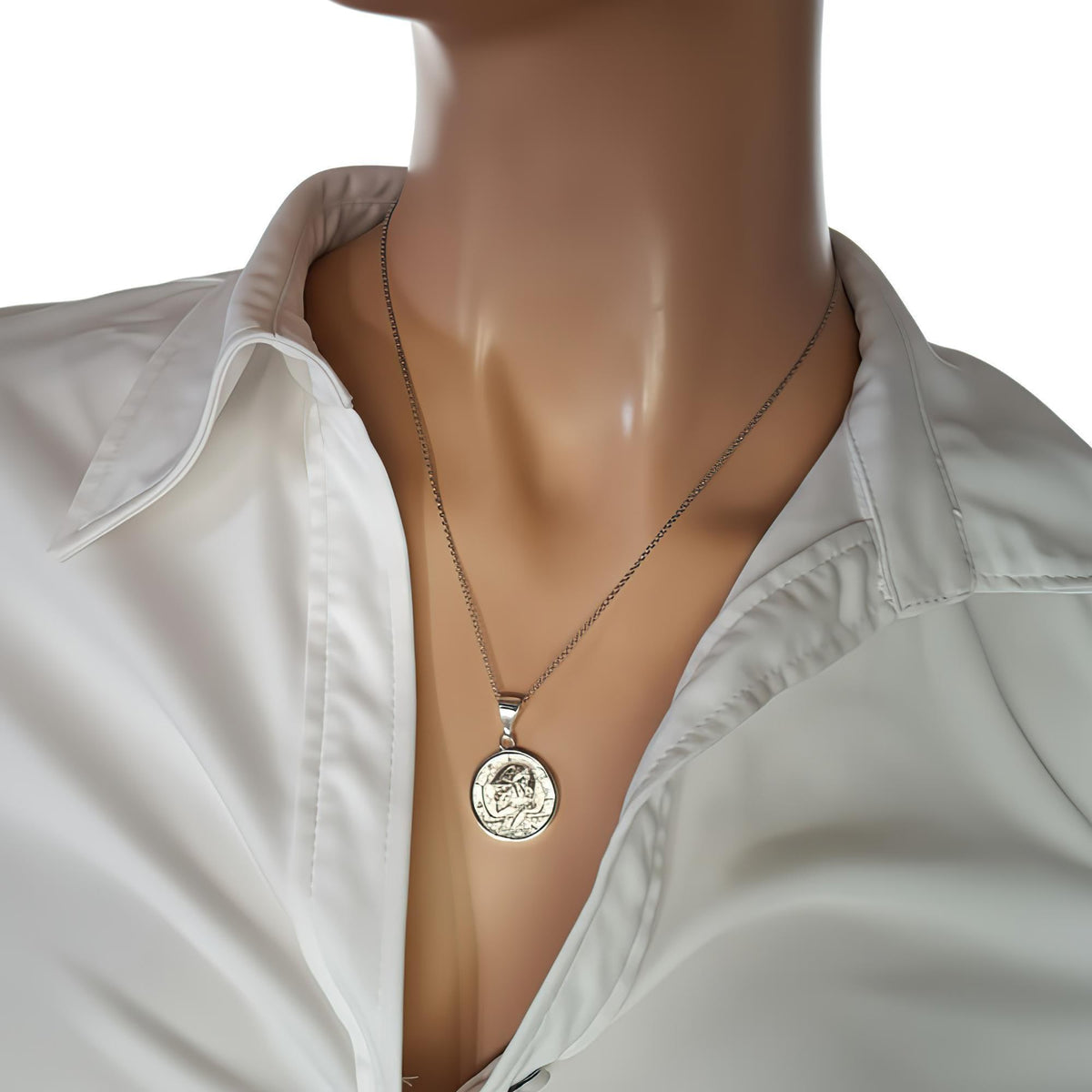 Liberty Skull Medallion | Memento Mori Talisman, styled view