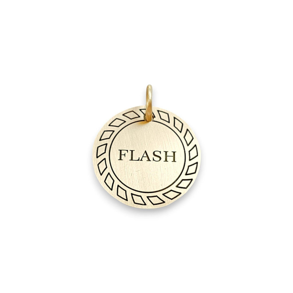 The Kinetic Token | Artisan Gear Pattern Pet ID & Custom Engraved Dog Tag, front view