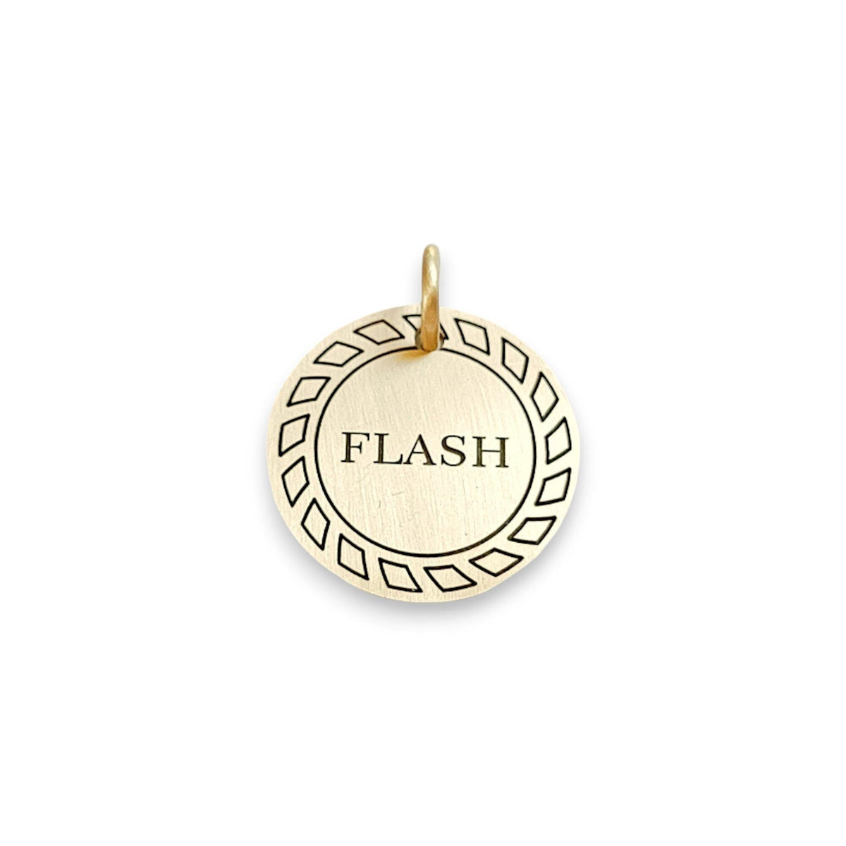 The Kinetic Token | Artisan Gear Pattern Pet ID & Custom Engraved Dog Tag, front view