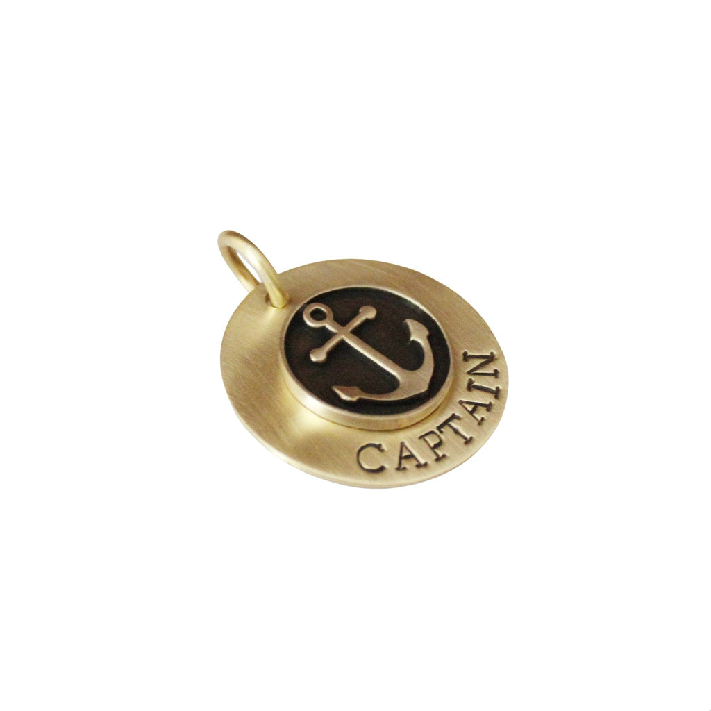 The Anchor Sigil | Artisan Mixed Metal Pet ID & Custom Engraved Dog Tag, close-up detail