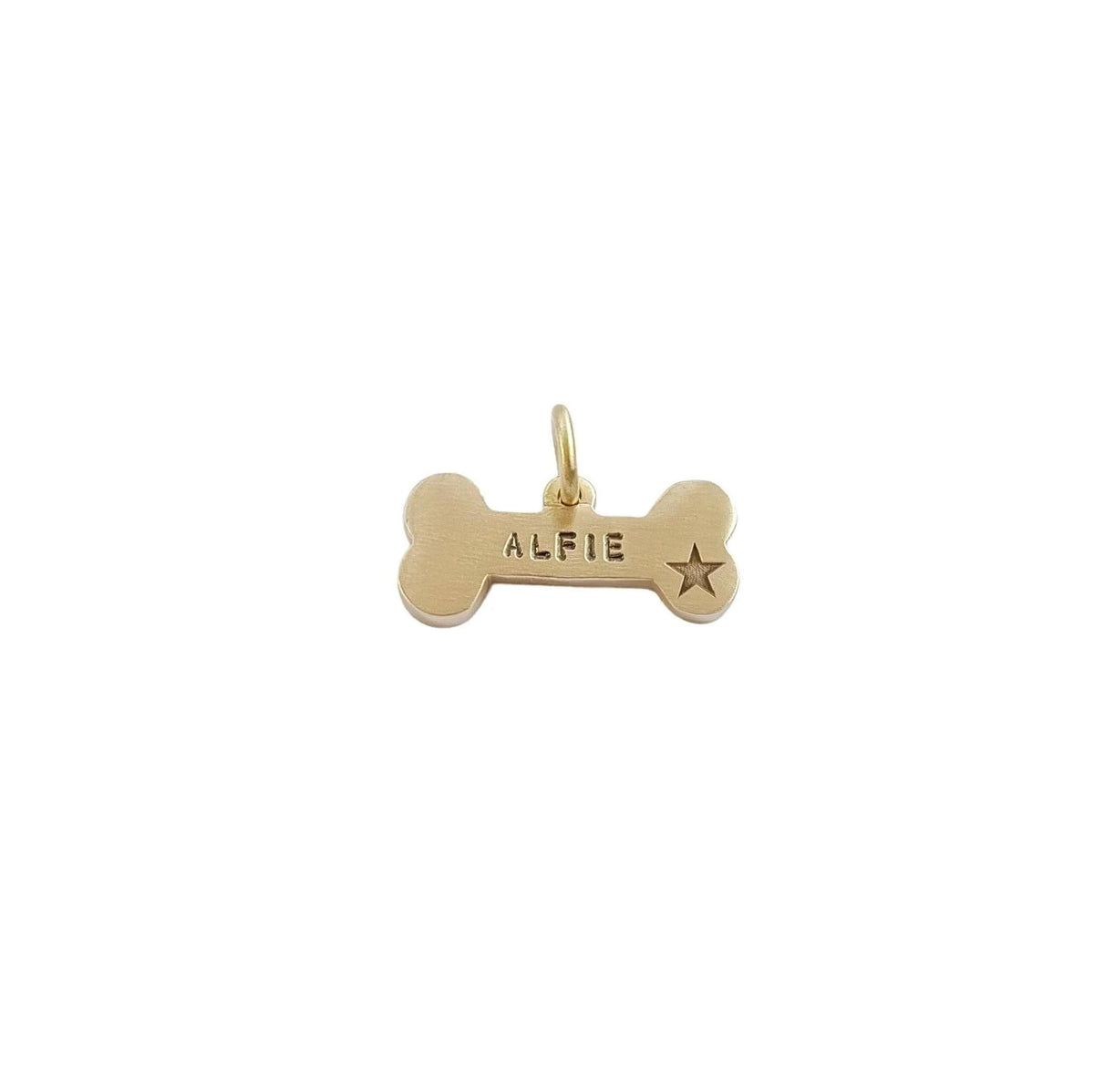 The Symbolic Bone Token | Heavy-Gauge Custom Motif Brass Pet ID Tag, with Star motif
