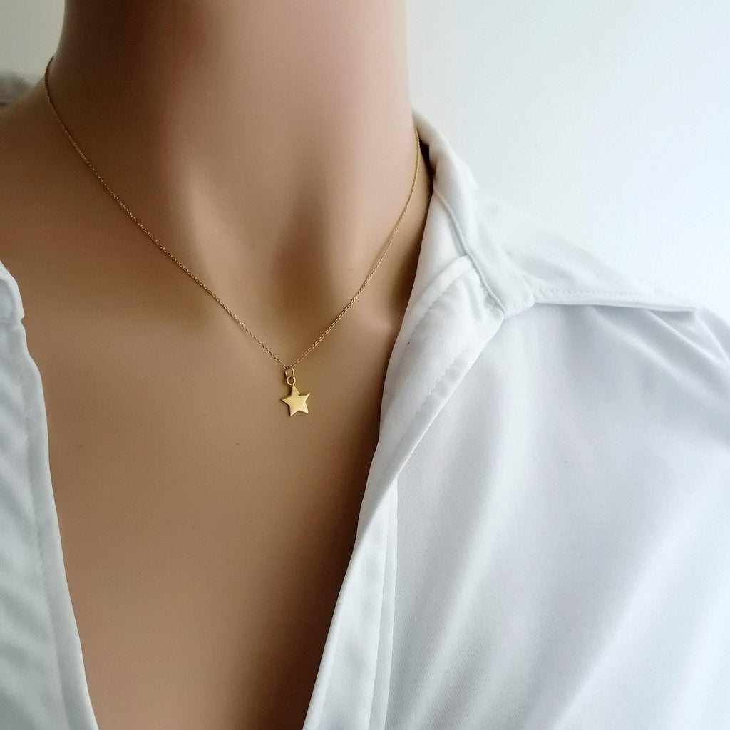 Star Necklace | Delicate Silver Celestial Charm | Inspirational Gift for Daughter, styled view
