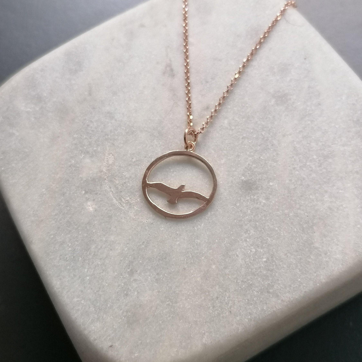 Seagull Pendant Necklace | Bird Charm, styled view