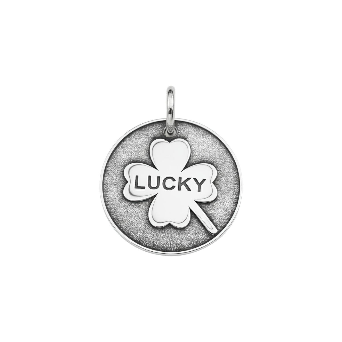 Lucky Shamrock Dog Tag | Custom Engraved Four Leaf Clover Pet ID, front view