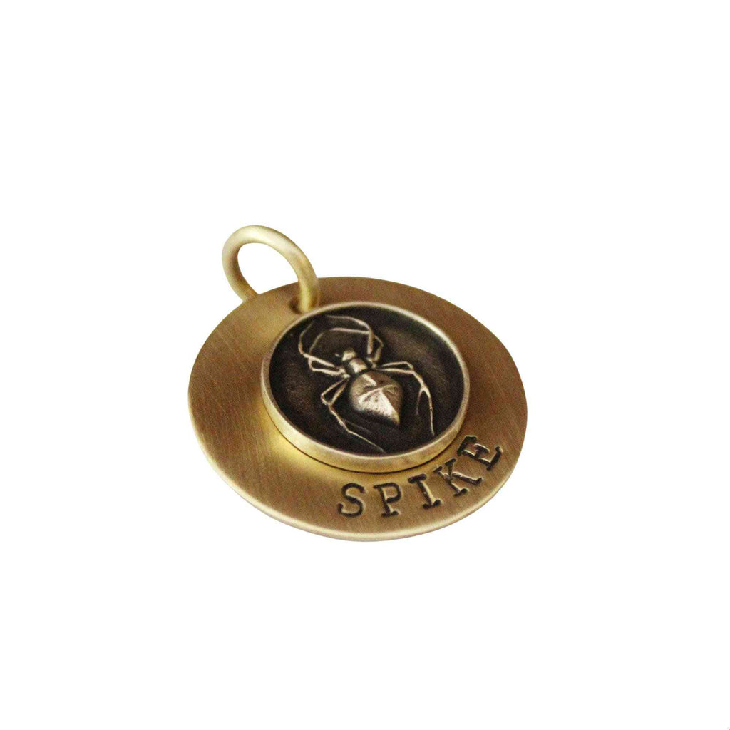 The Weaver Sigil | Artisan Spider Pet ID & Custom Engraved Dog Tag, additional detail