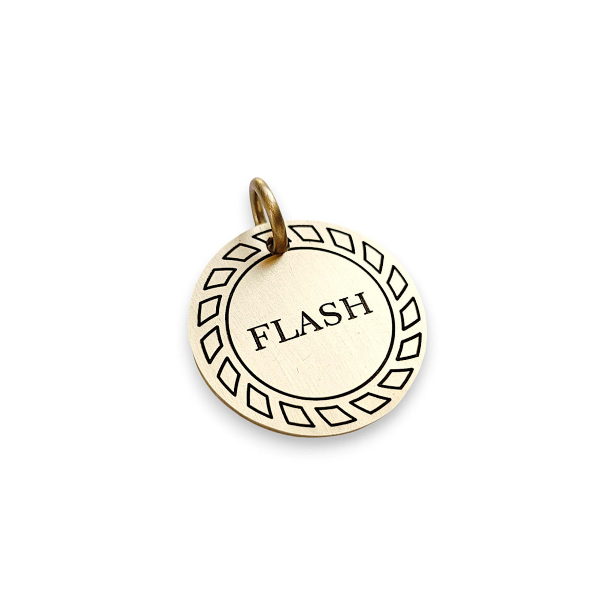 The Kinetic Token | Artisan Gear Pattern Pet ID & Custom Engraved Dog Tag, additional detail
