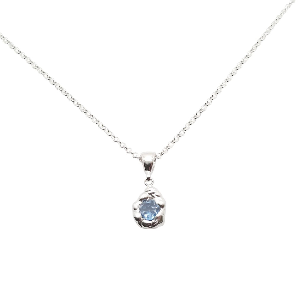Light Blue Droplet Pendant | Free-Form Wax Cast Water Talisman, additional detail