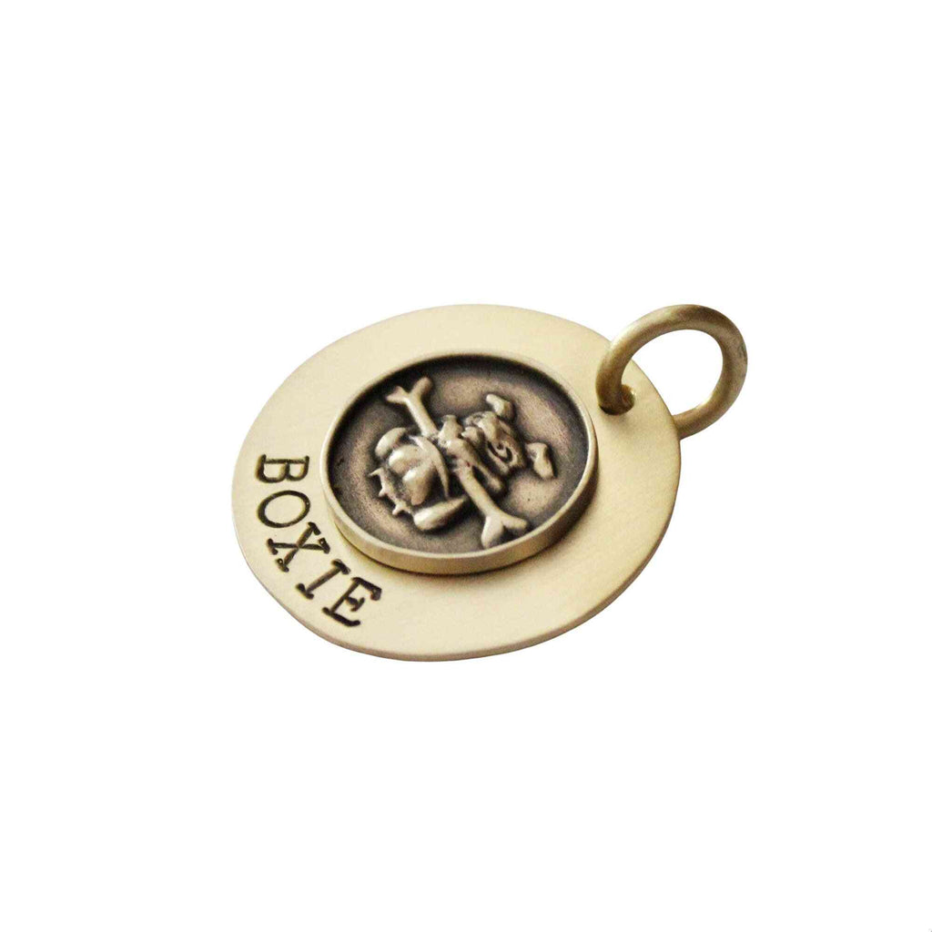 The Boxer Sigil | Artisan Boxer & Bone Pet ID & Custom Engraved Dog Tag, alternate angle