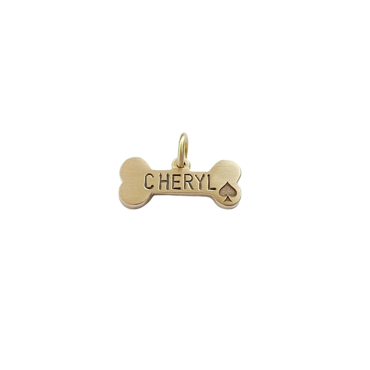 The Symbolic Bone Token | Heavy-Gauge Custom Motif Brass Pet ID Tag, with Ace motif