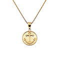 Anchor Medallion Necklace | Symbol of Hope & Stability, in Yellow Gold Plated finish