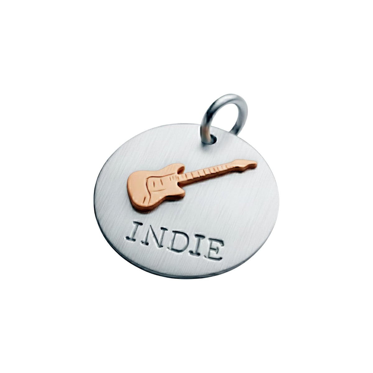 The Rockstar Token | Artisan Guitar Pet ID & Custom Dog Tag, styled view