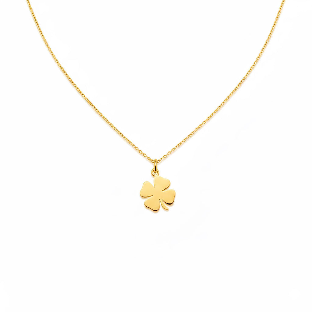 Four Leaf Clover Necklace | Minimalist Luck Talisman, alternate angle