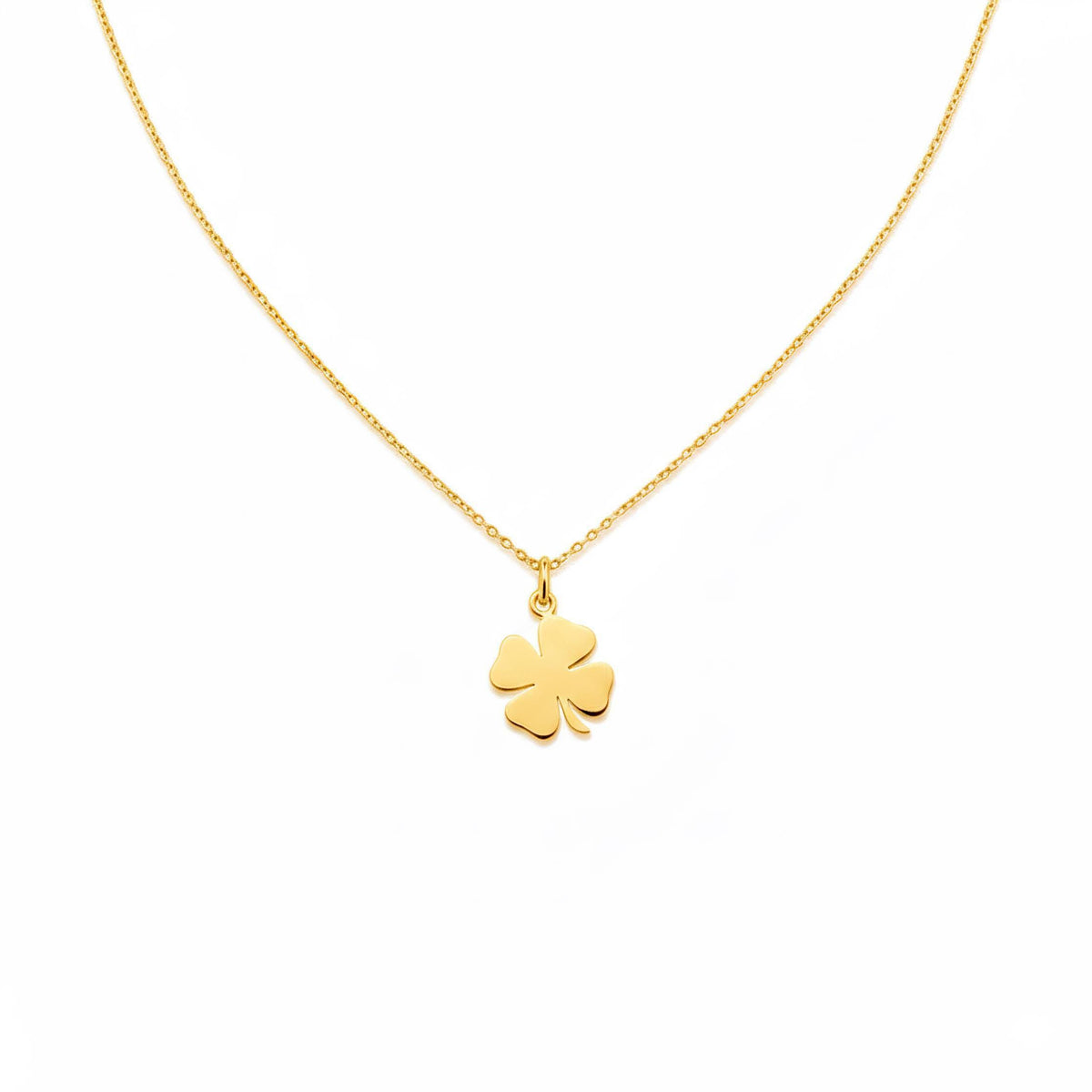 Four Leaf Clover Necklace | Minimalist Luck Talisman, alternate angle