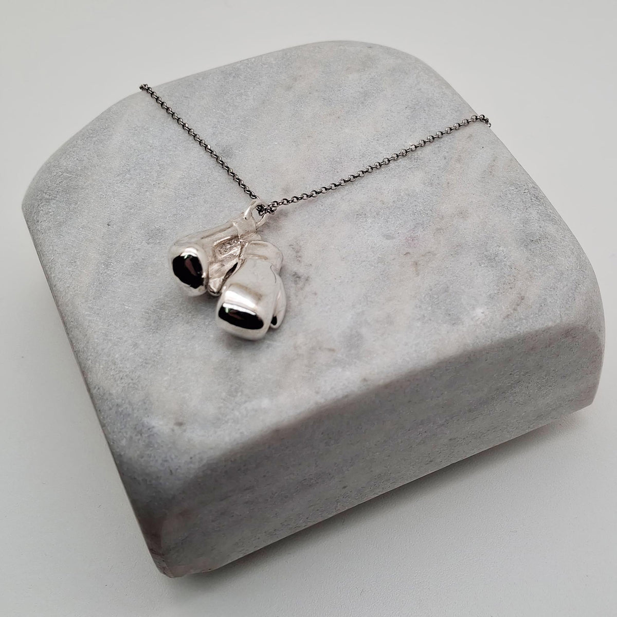 Boxing Gloves Pendant | Fighter Resilience Talisman, alternate angle