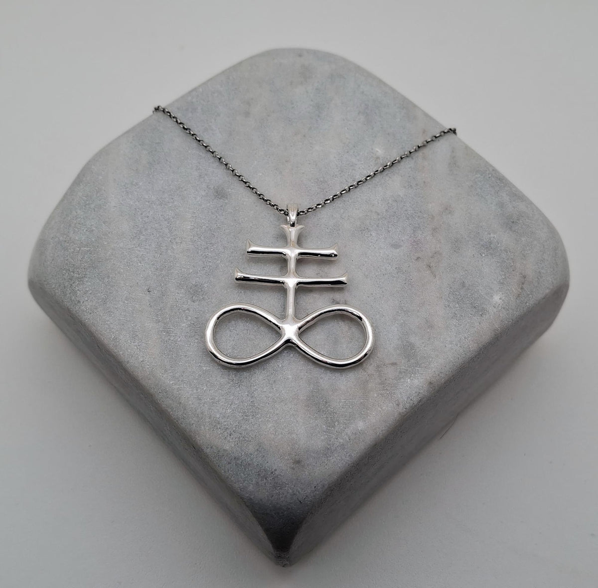 Alchemical Sulfur Necklace | Brimstone Leviathan Talisman, additional detail