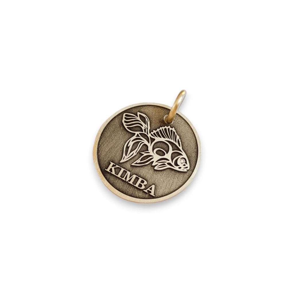 The Serene Koi Token | Artisan Symbol Pet ID & Custom Engraved Dog Tag, styled view