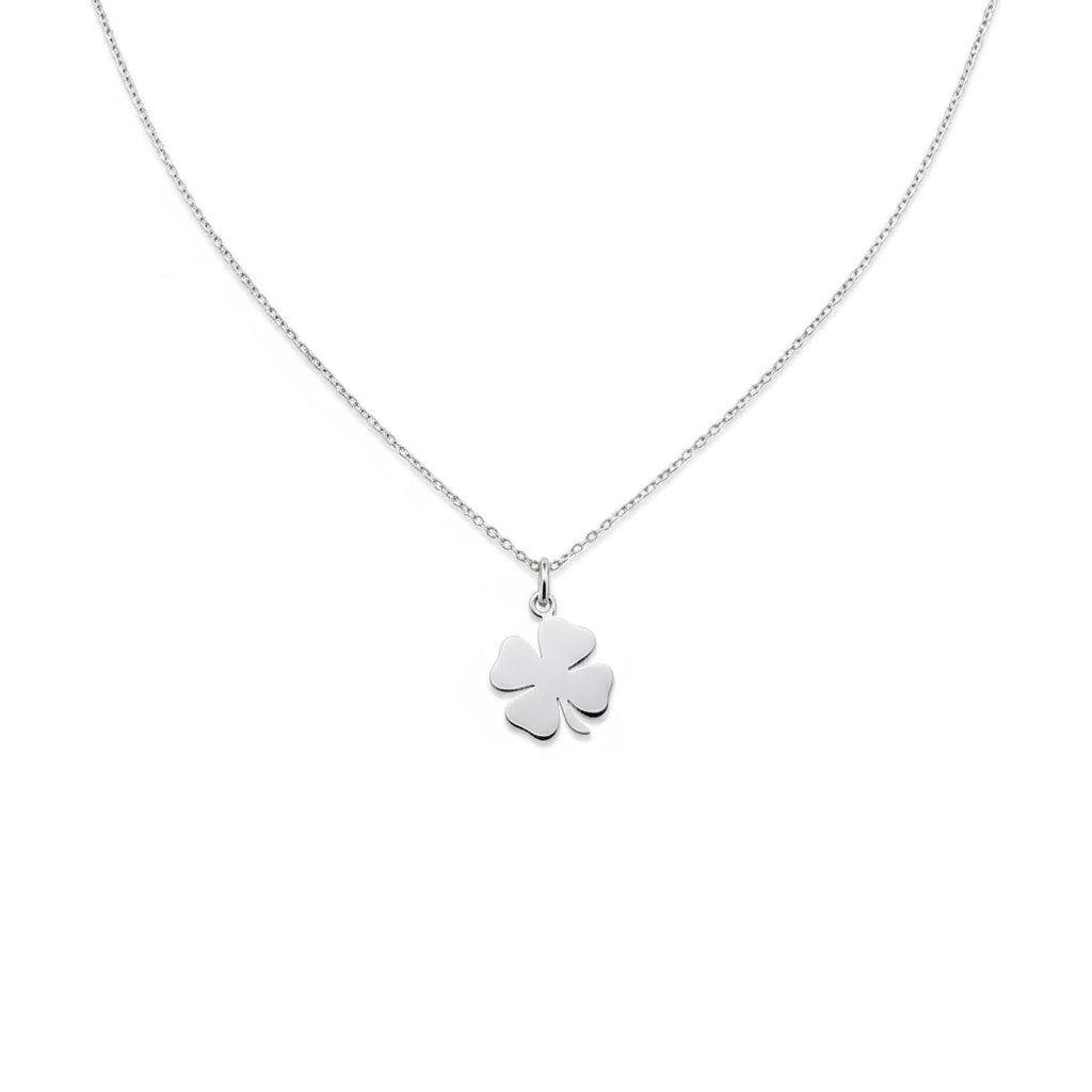 Four Leaf Clover Necklace | Minimalist Luck Talisman, front view