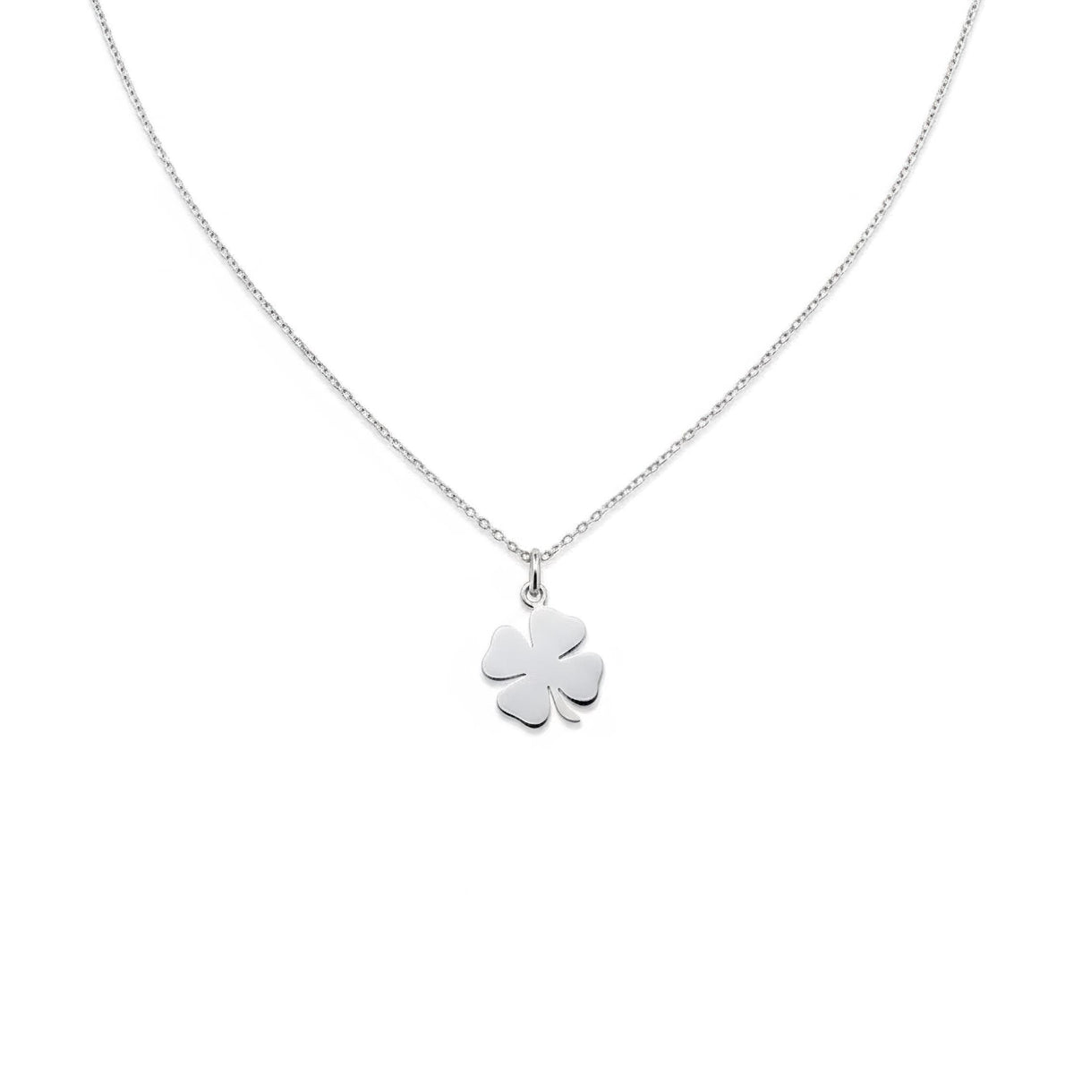 Four Leaf Clover Necklace | Minimalist Luck Talisman, front view