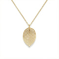 Pressed Leaf Charm Necklace | Botanical Renewal Talisman, in Yellow Gold Plated finish