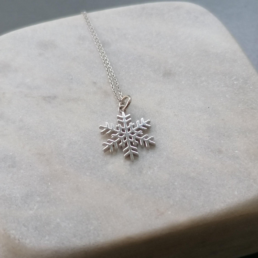 Snowflake Necklace | Winter Magic Talisman, close-up detail
