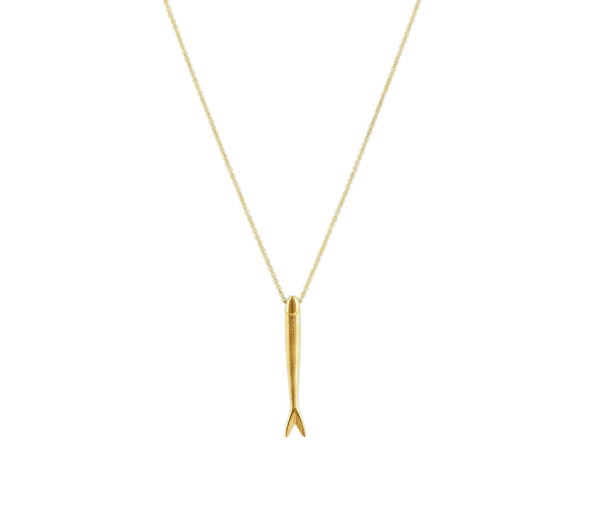 Sardine Necklace | Lucky Fish Talisman, in Yellow Gold Plated finish