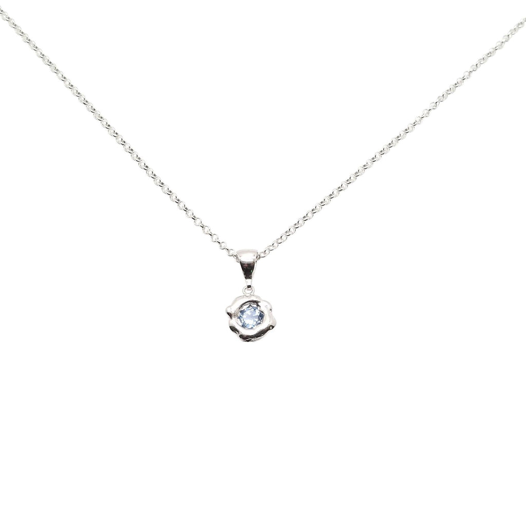 Celestial Pendant | Light Blue CZ Talisman, front view