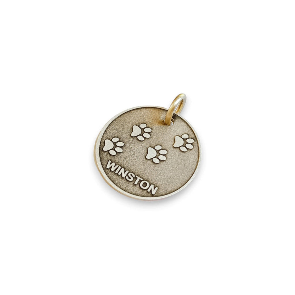 The Wanderlust Paw Token | Artisan Paw Print Pet ID & Custom Engraved Dog Tag, additional detail