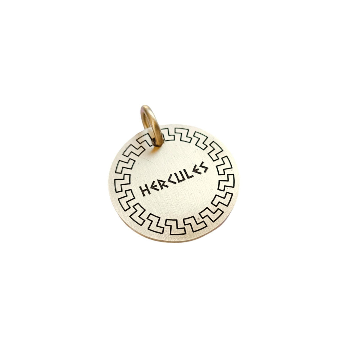 The Inscribed Greka Token | Artisan Hellenic Pet ID & Custom Engraved Greek Dog Tag, additional detail