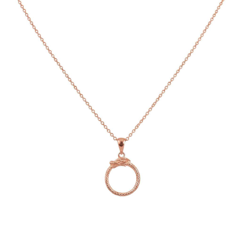 Ouroboros Dragon Necklace, Sterling Silver (Eternity Symbol Pendant), alternate angle