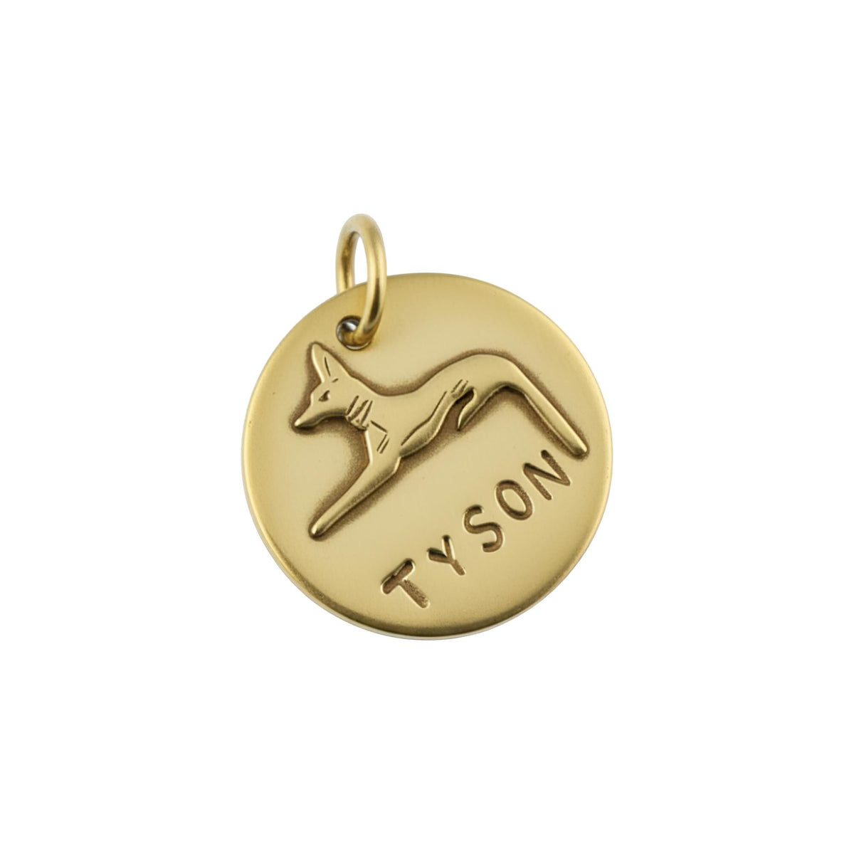 The Guardian of Souls Token | Artisan Anubis Pet ID & Custom Egyptian Dog Tag, in Brass with Brass Top finish