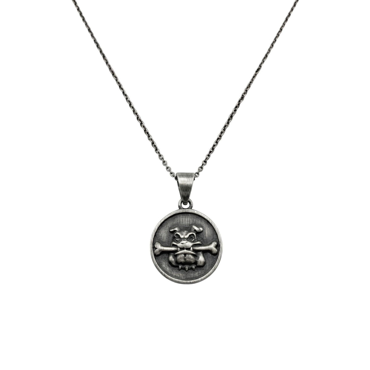 Boxer Dog Charm Necklace | Loyal Guardian Talisman, in Oxidized Silver 925 finish