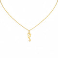 Minimalist Seahorse Necklace | Ocean Fortune Talisman, in Yellow Gold Plated finish