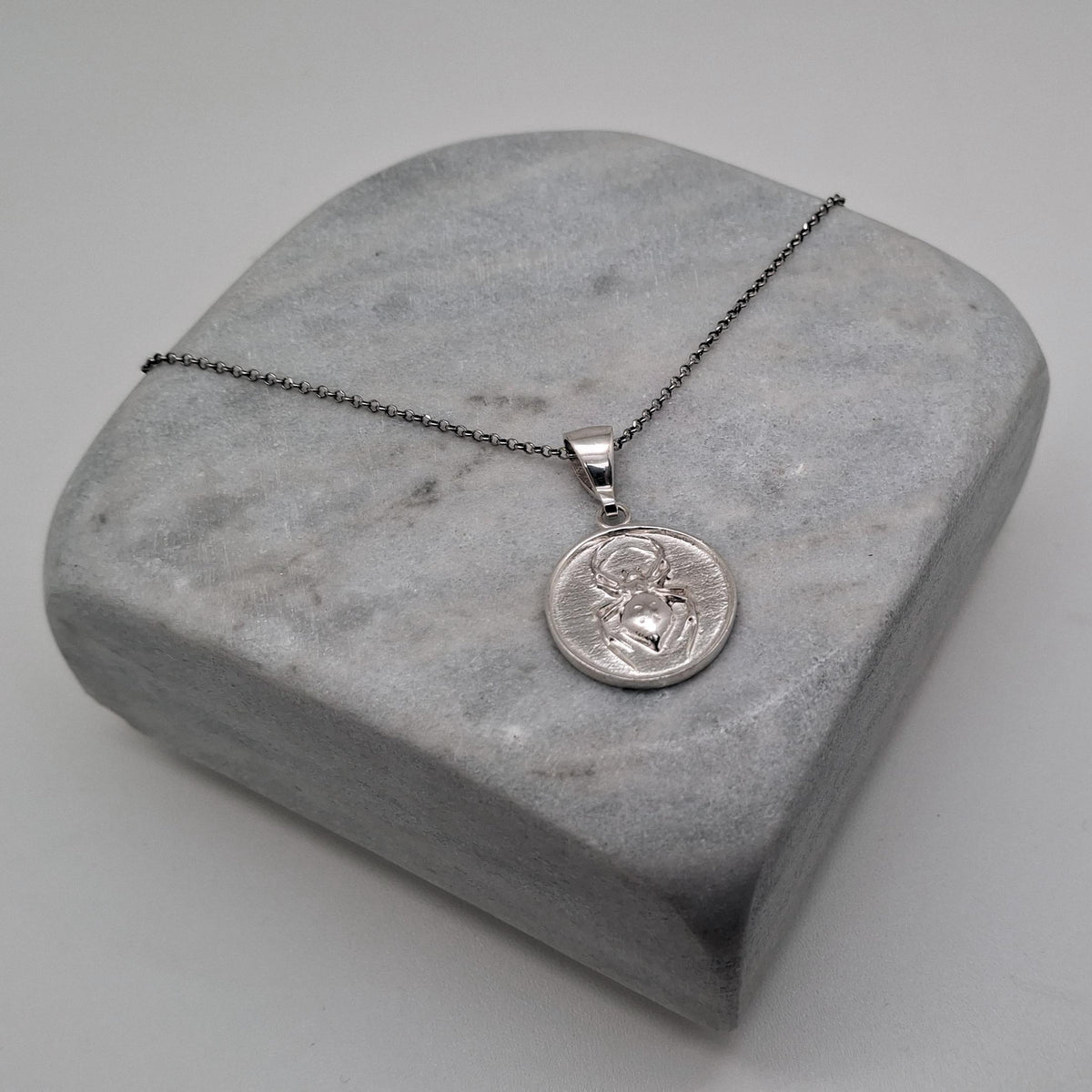 Spider Medallion Necklace | Weaver Spirit Talisman, alternate angle