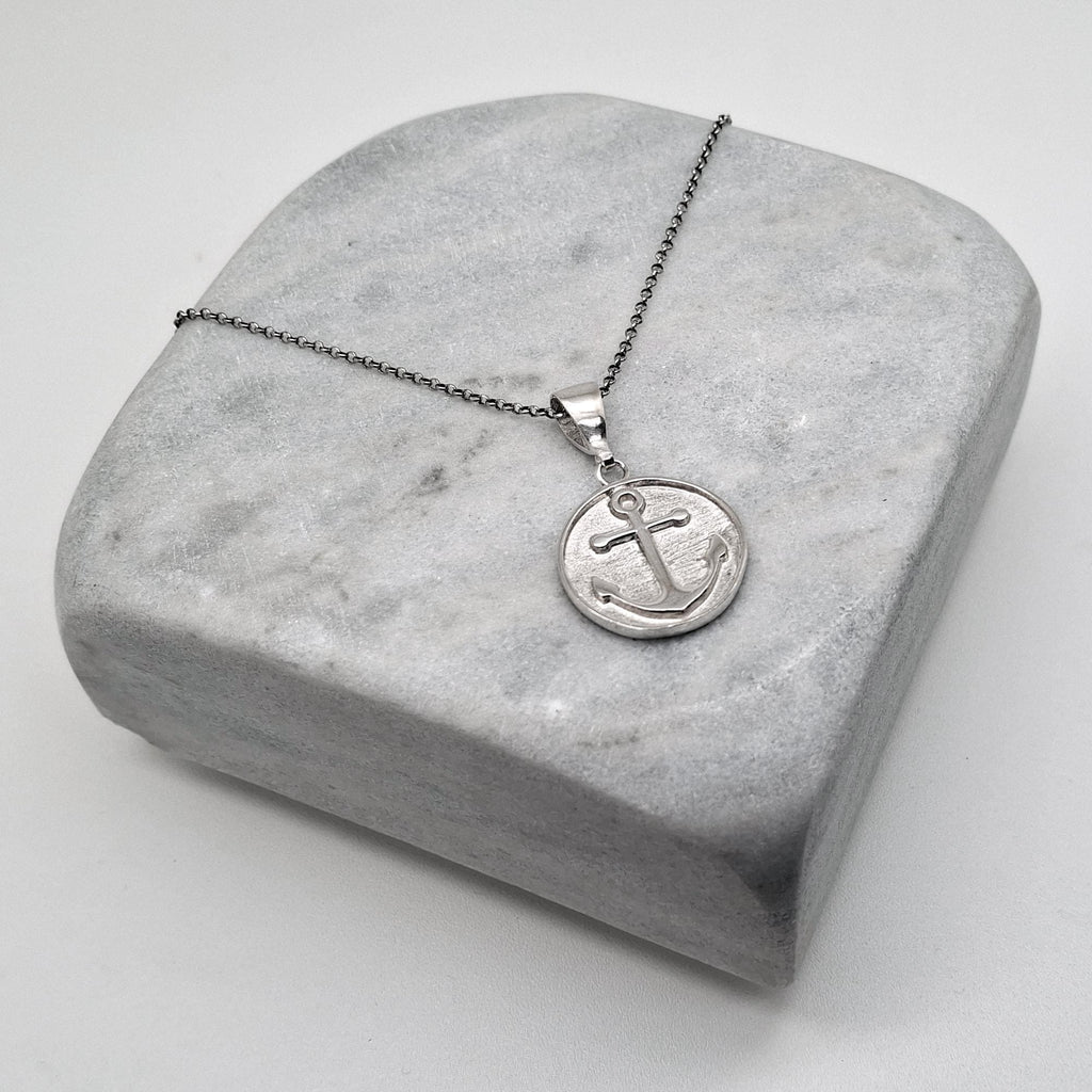 Anchor Medallion Necklace | Symbol of Hope & Stability, alternate angle