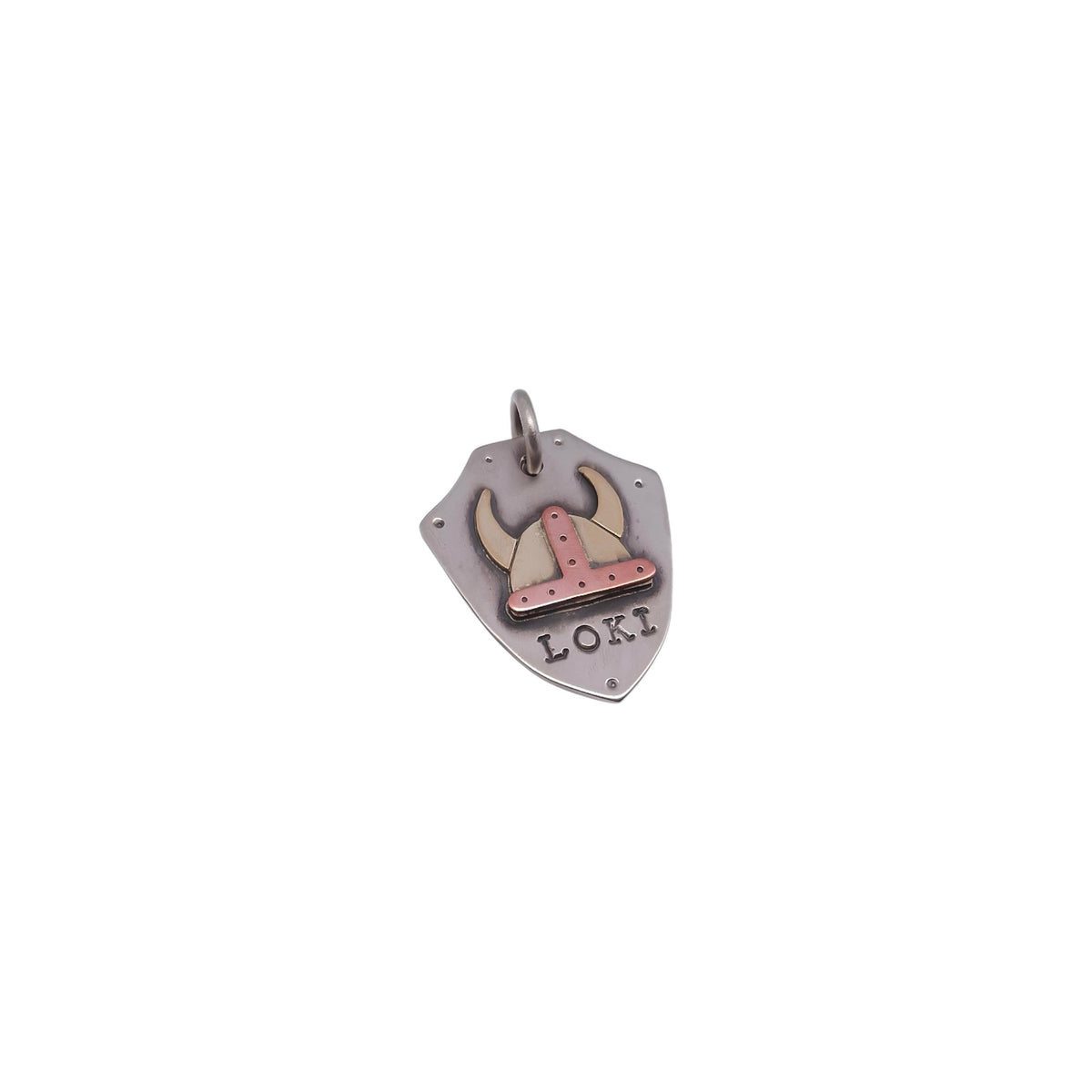 The Norseman Token | Artisan Mixed Metal Viking Dog Tag & Pet ID, front view