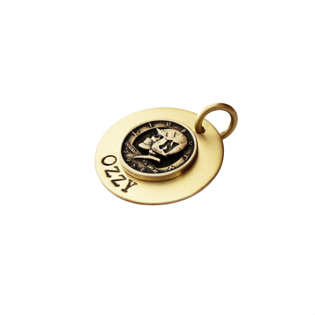 The Rebel Sigil | Artisan Liberty Skull Pet ID & Custom Engraved Dog Tag, additional detail
