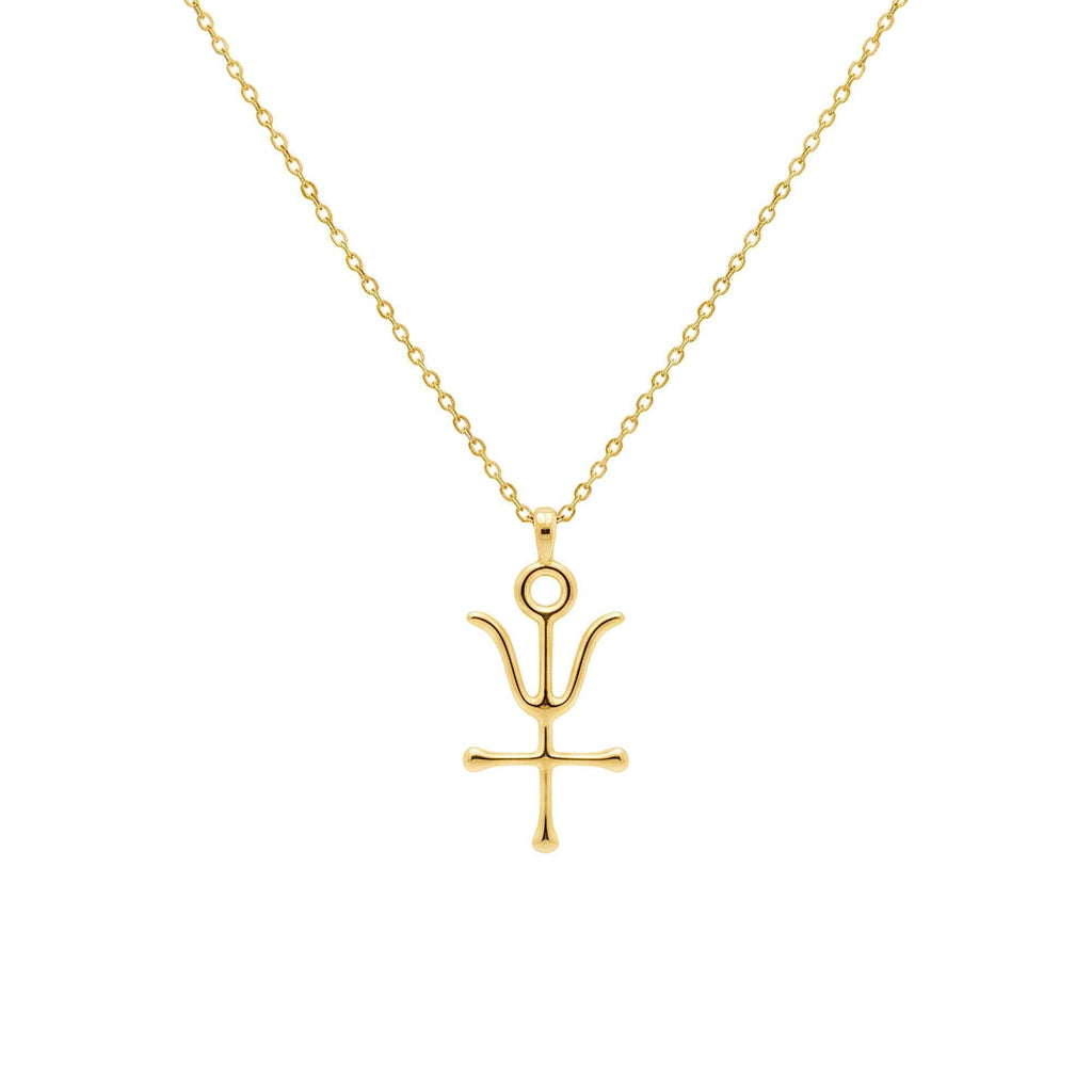 Antimony Alchemy Pendant | Wolf of Metals Talisman, in Yellow Gold Plated finish