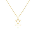 Antimony Alchemy Pendant | Wolf of Metals Talisman, in Yellow Gold Plated finish