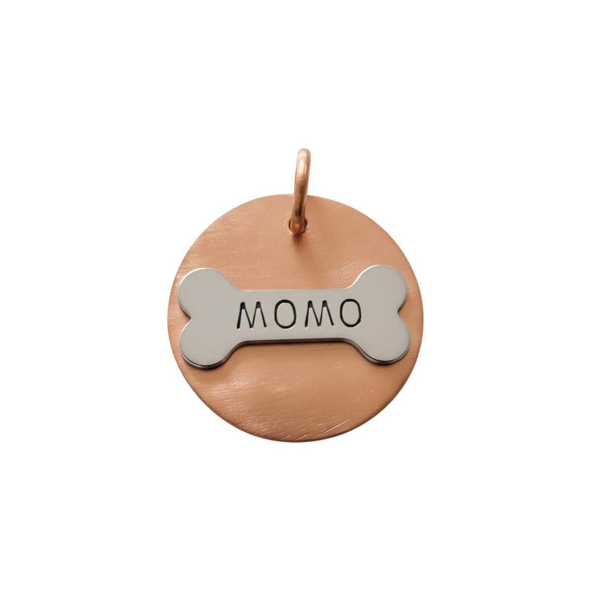 The Devotional Bone Token | Artisan Circular Pet ID & Custom Raised Motif Dog Tag, close-up detail