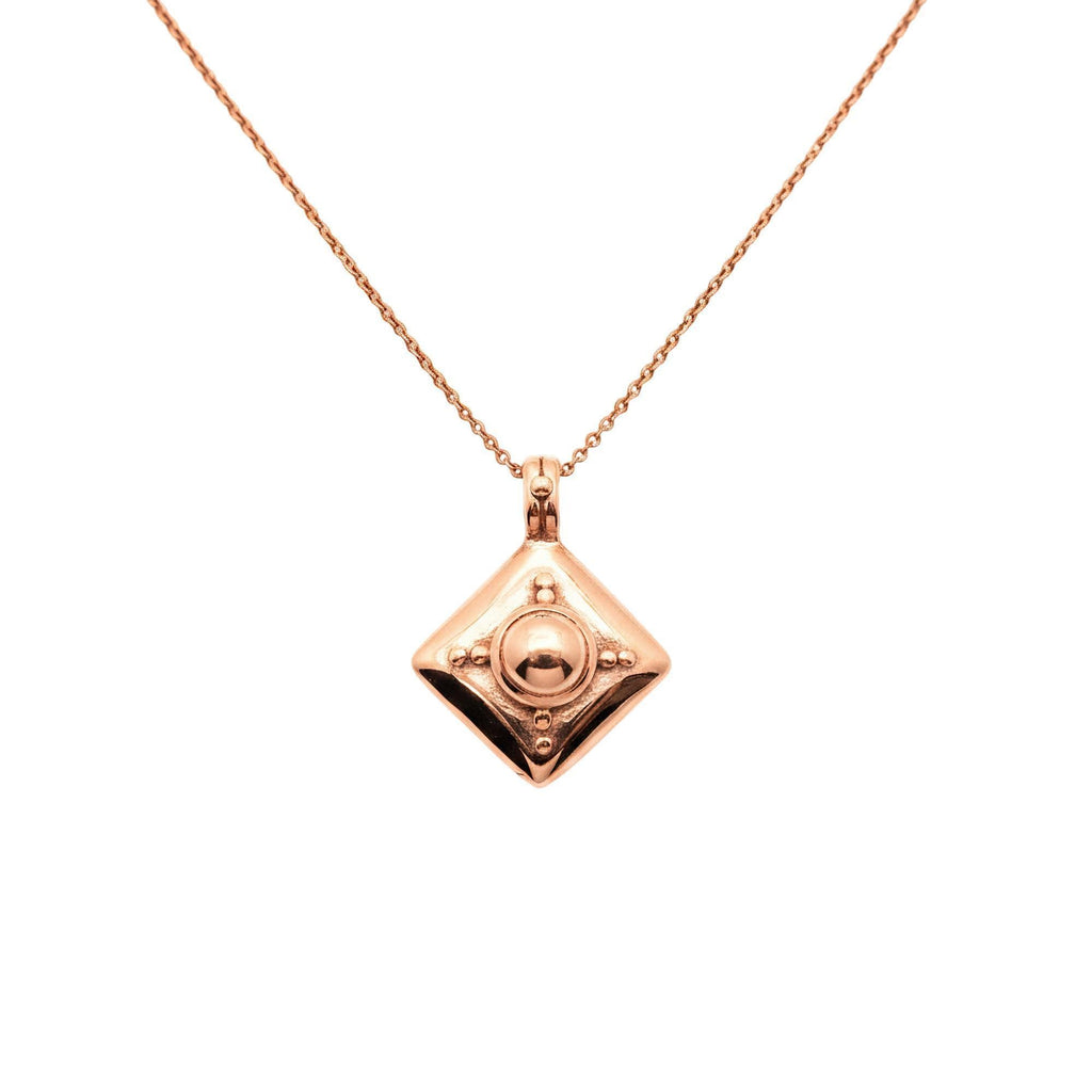 Armor Shield Necklace | Geometric Protection Pendant, alternate angle