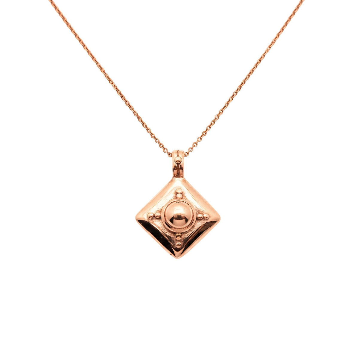 Armor Shield Necklace | Geometric Protection Pendant, alternate angle