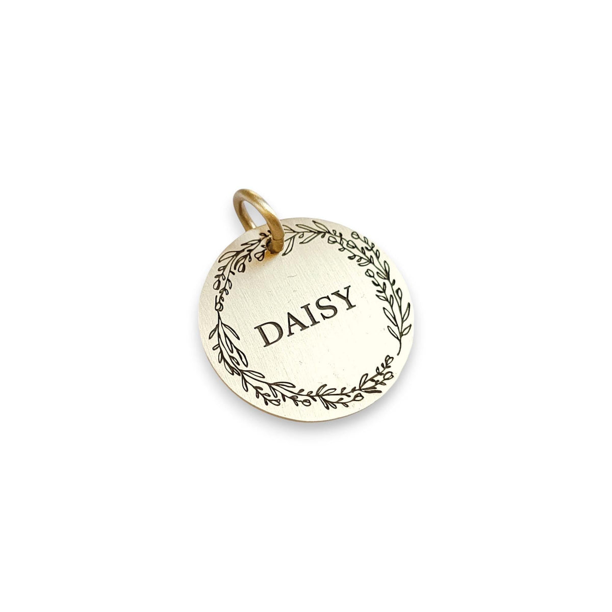 The Crimson Bloom Token | Artisan Poppy Flower Pet ID & Custom Engraved Dog Tag, alternate angle