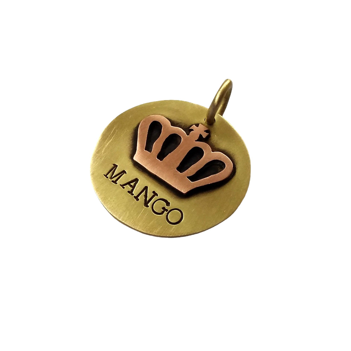 The Sovereign's Token | Artisan King Crown Pet ID & Custom Dog Tag, alternate angle