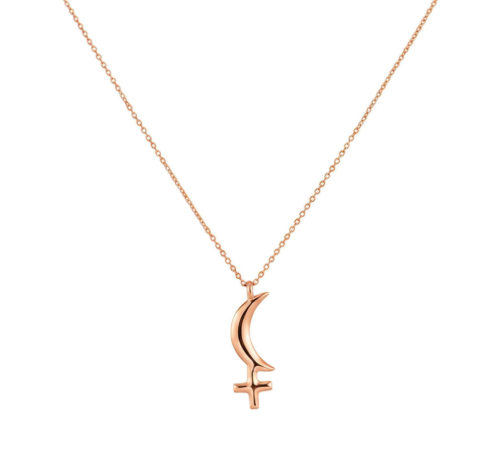 Black Moon Lilith Necklace | Sterling Silver Dark Feminine Glyph Pendant | Shadow Work Talisman, close-up detail