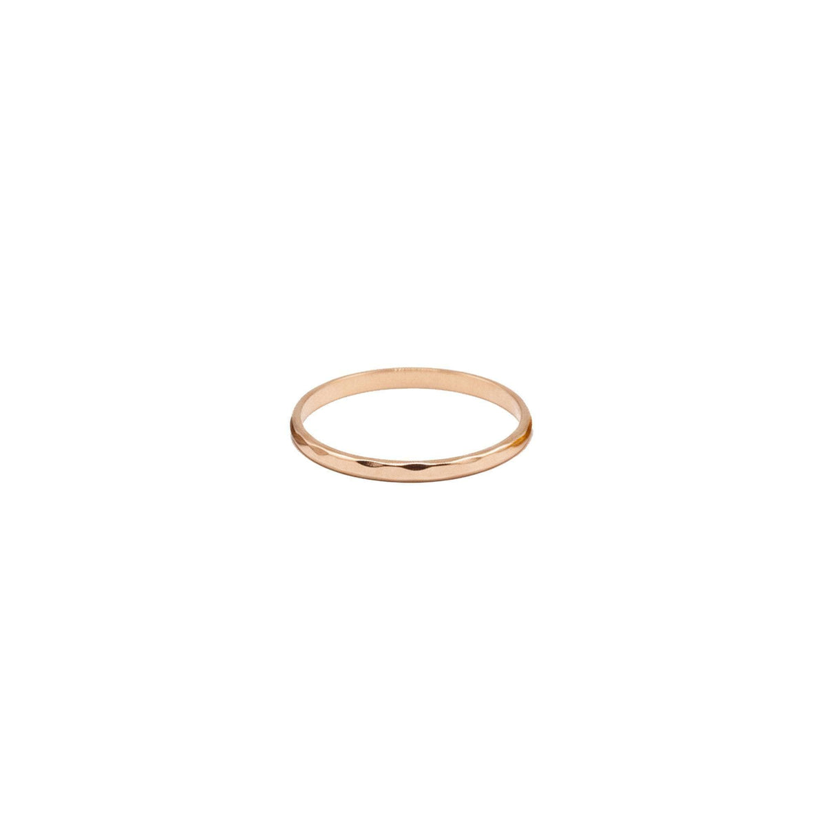 Hammered 14K Gold Wedding Band | Dainty Unisex Stacking Ring | Solid Gold Promise Band, styled view